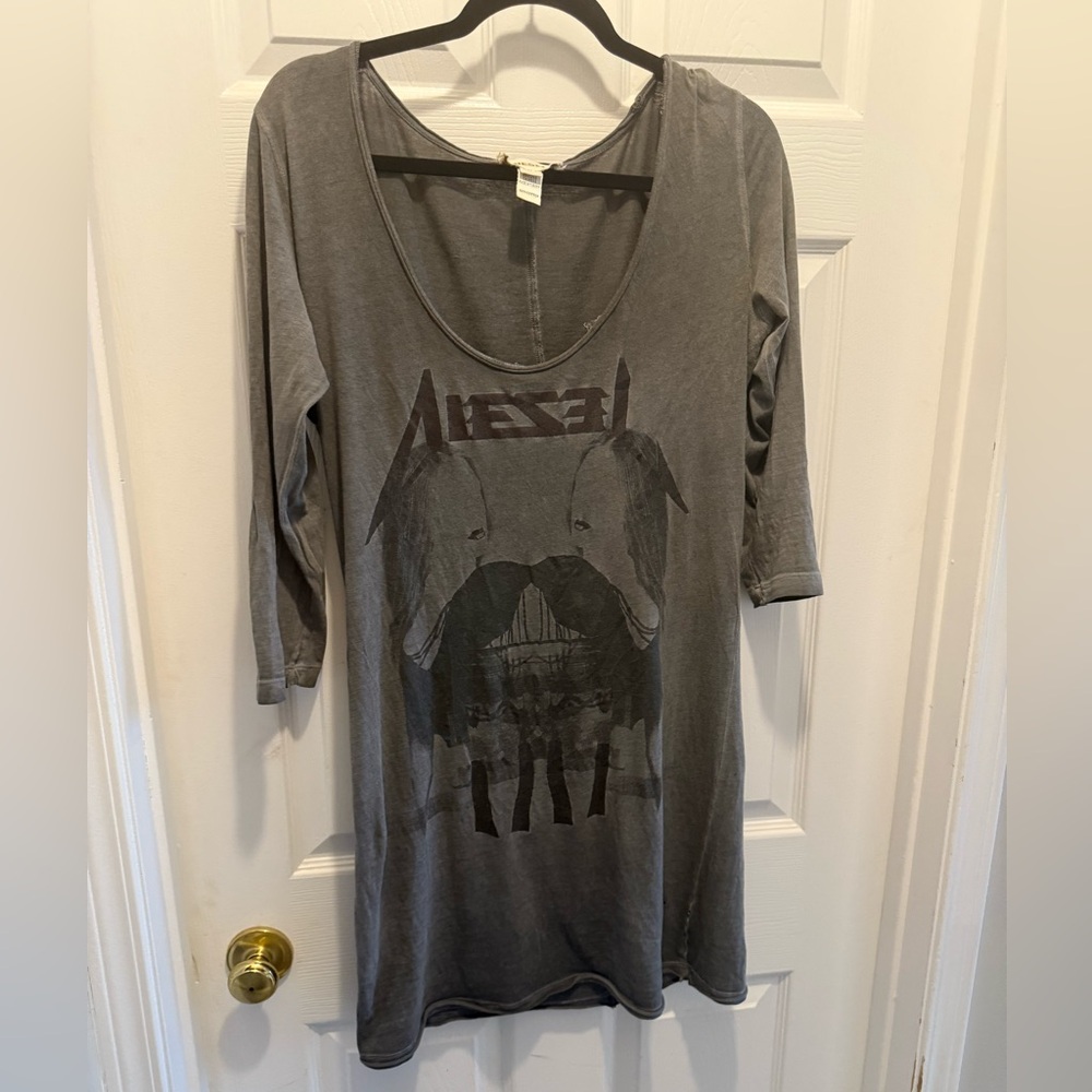 Diesel Charcoal Graphic Shirt Dress